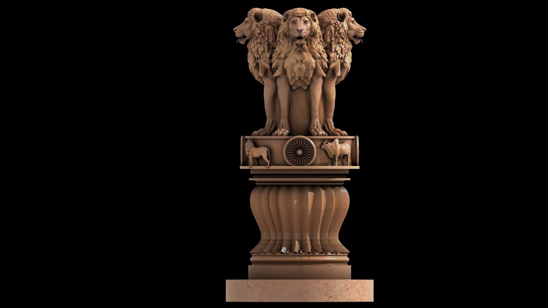 Ashoka chakra Emblem 3D model_11