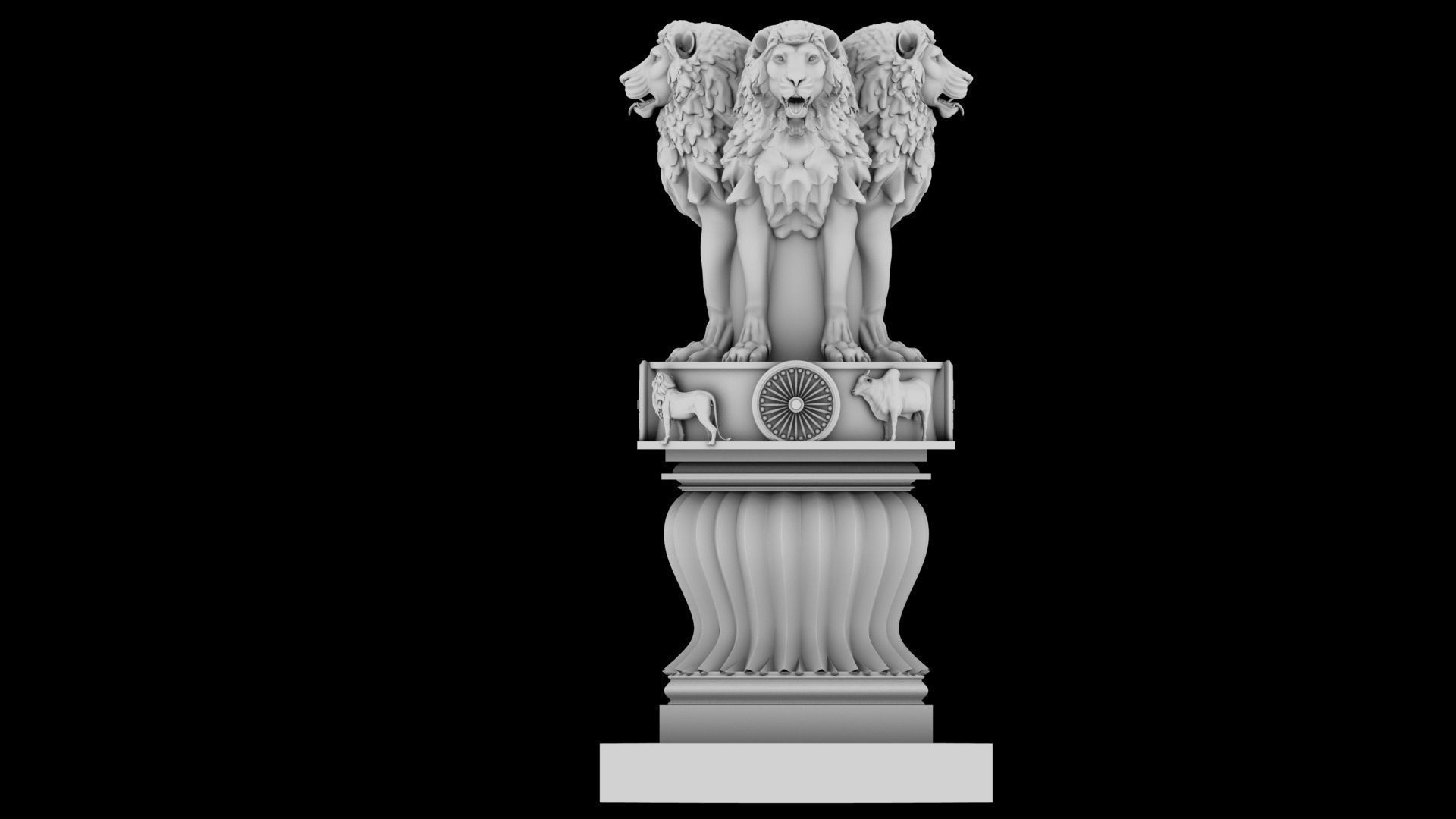 Ashoka chakra Emblem 3D model_4