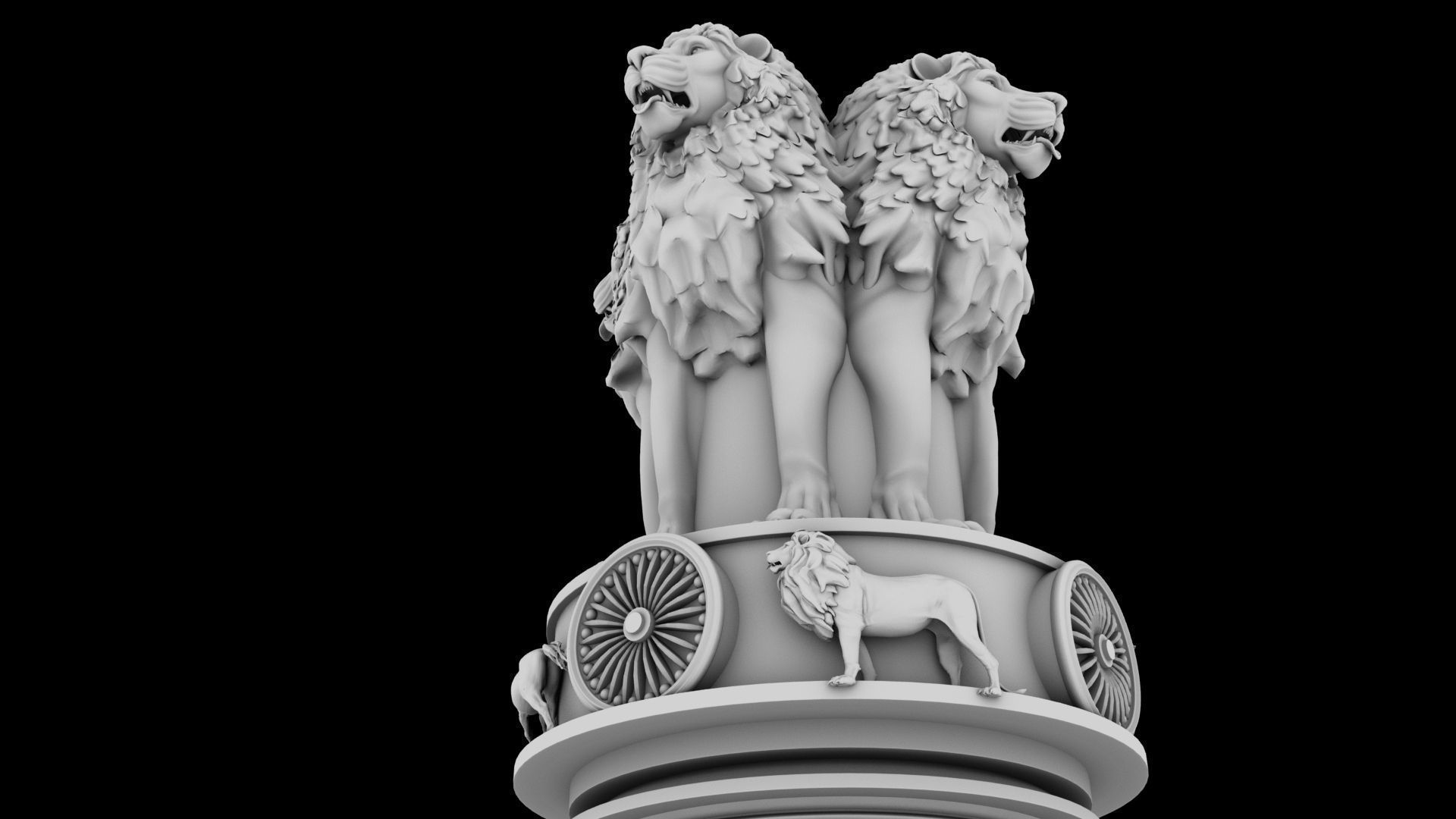 Ashoka chakra Emblem 3D model_5