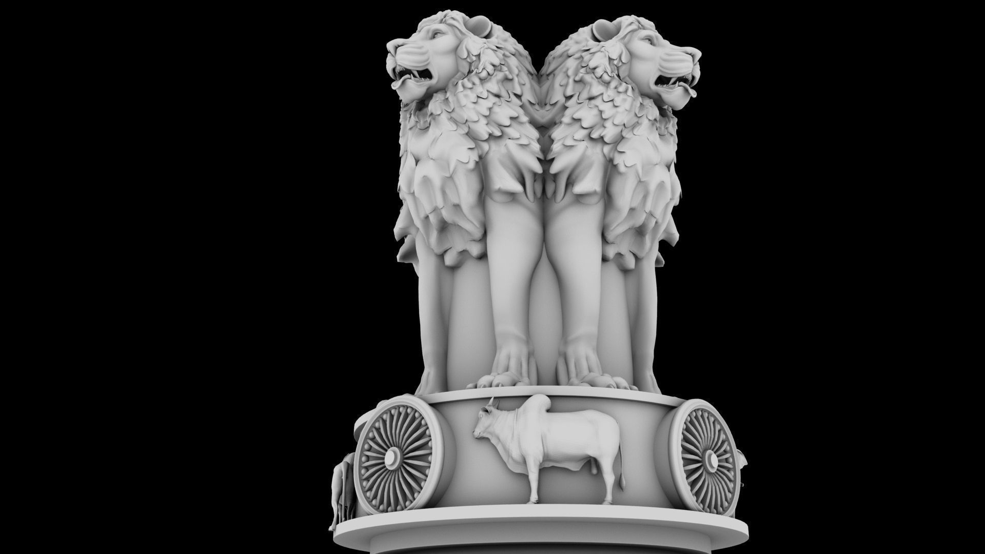 Ashoka chakra Emblem 3D model_6