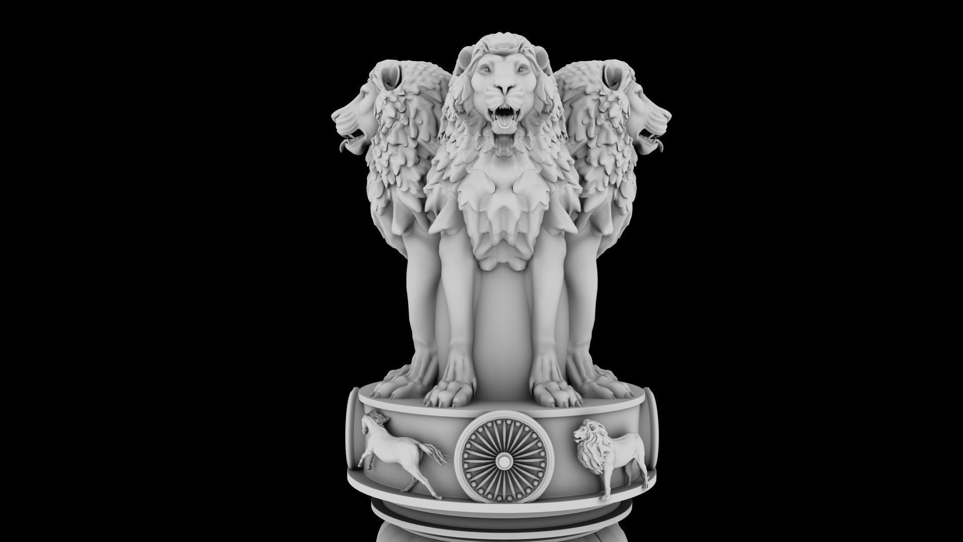Ashoka chakra Emblem 3D model_3