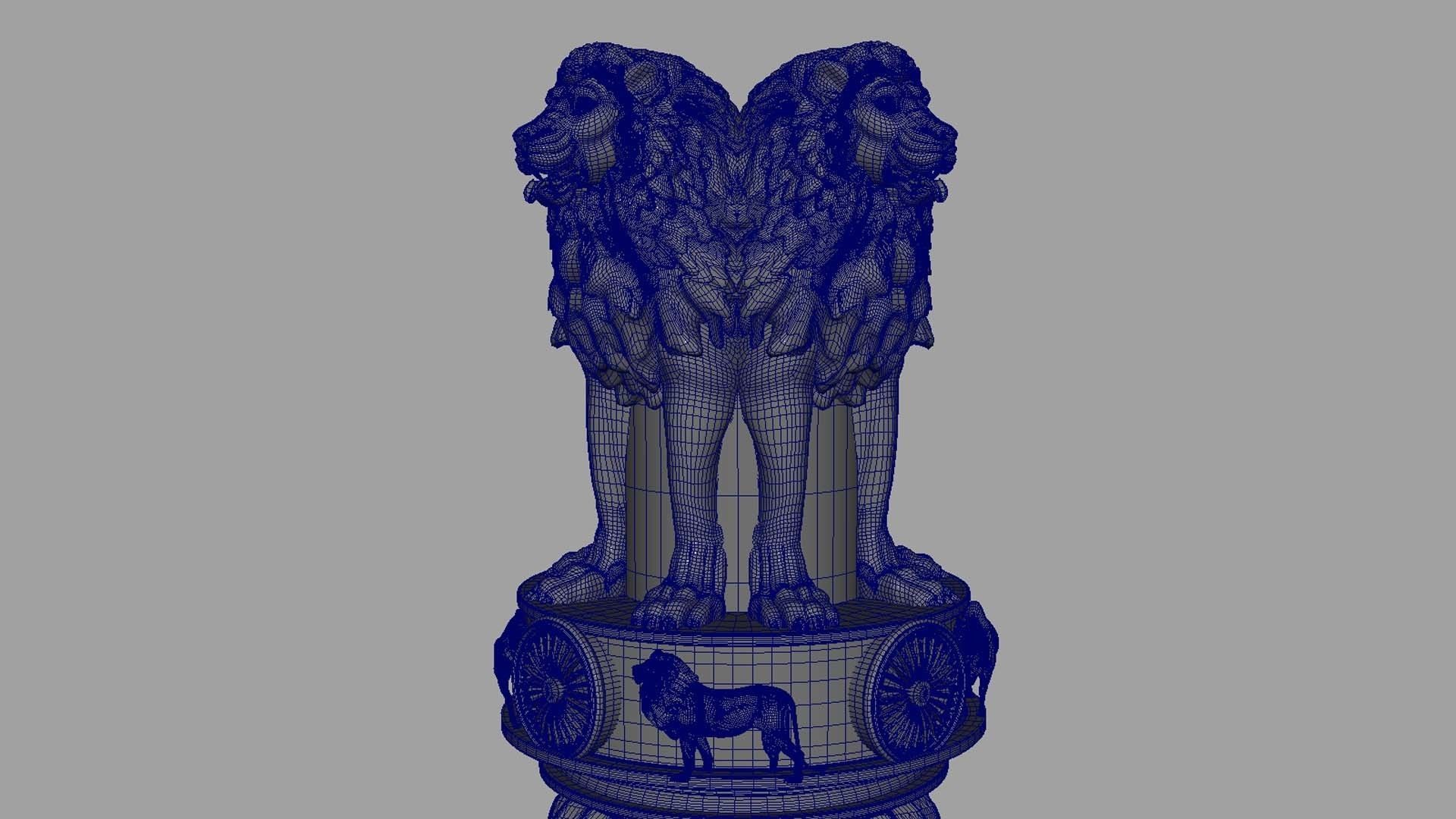 Ashoka chakra Emblem 3D model_14