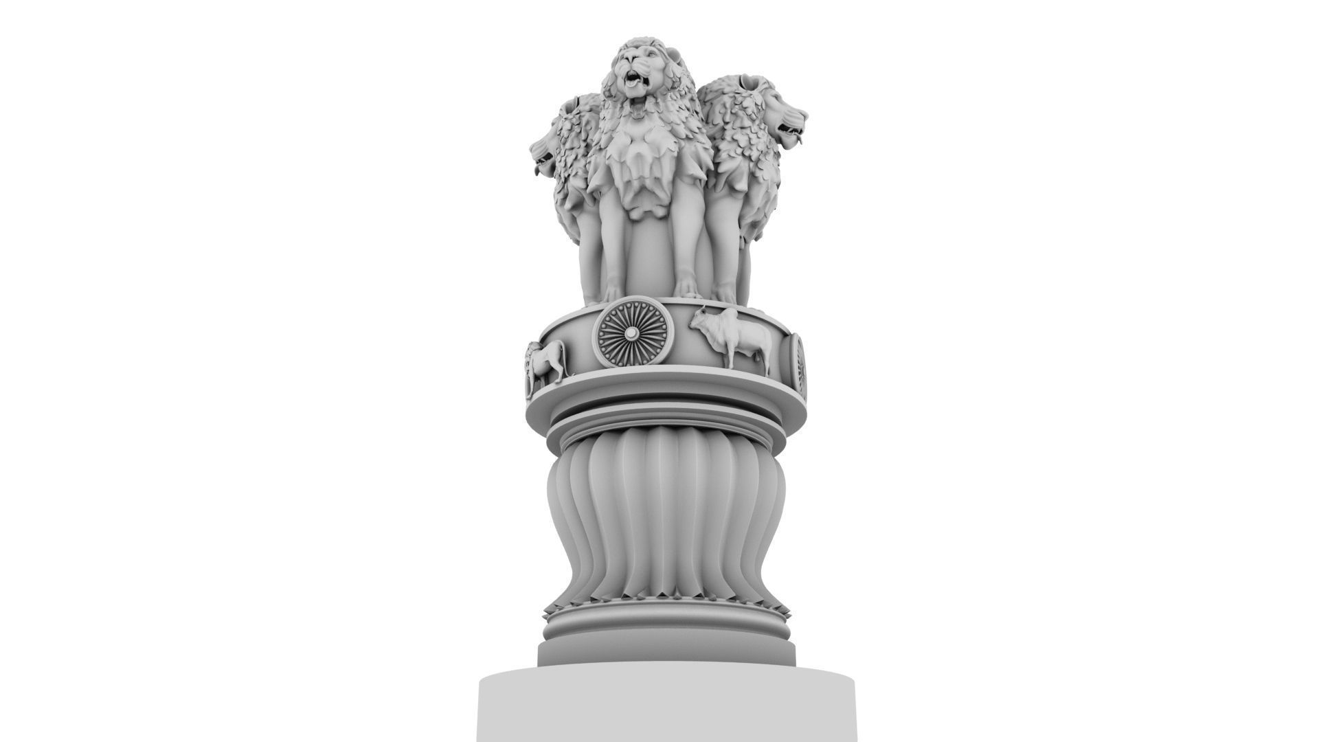 Ashoka chakra Emblem 3D model_9