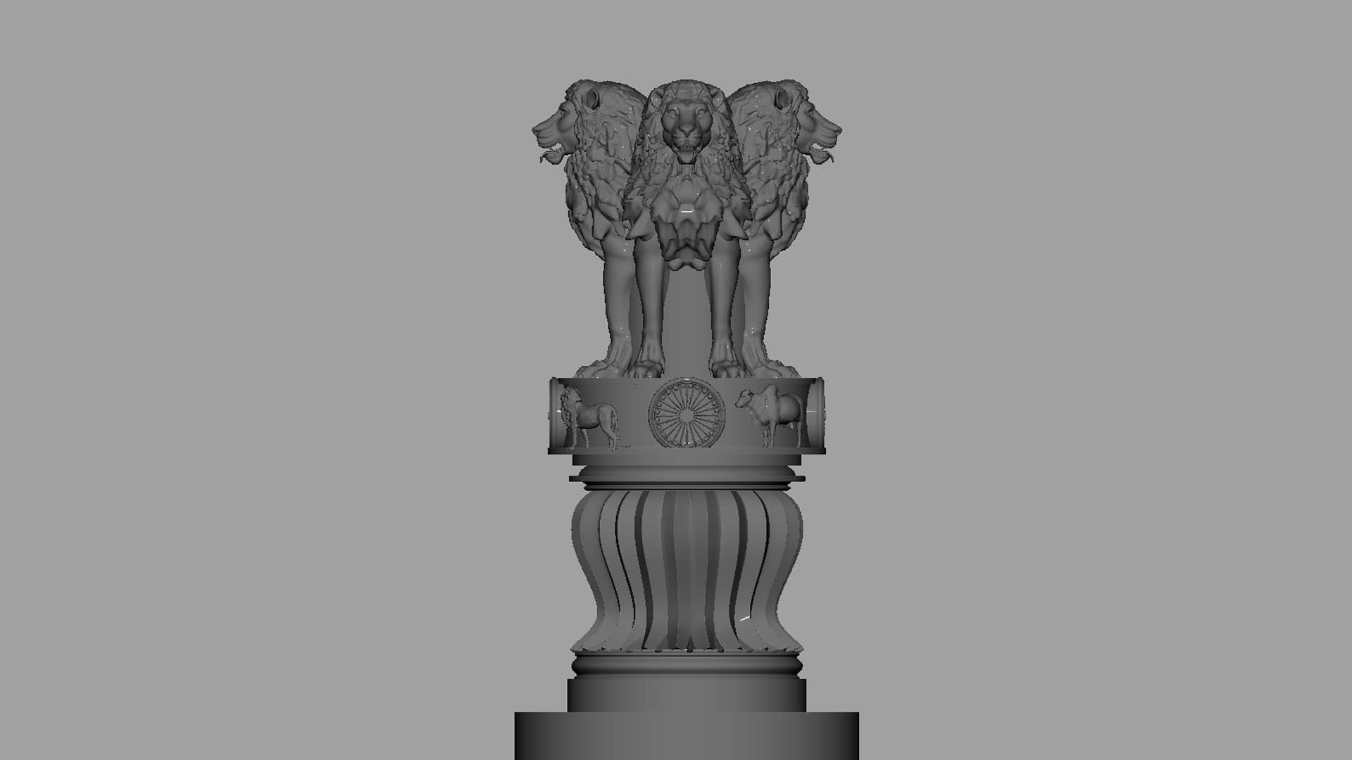 Ashoka chakra Emblem 3D model_12