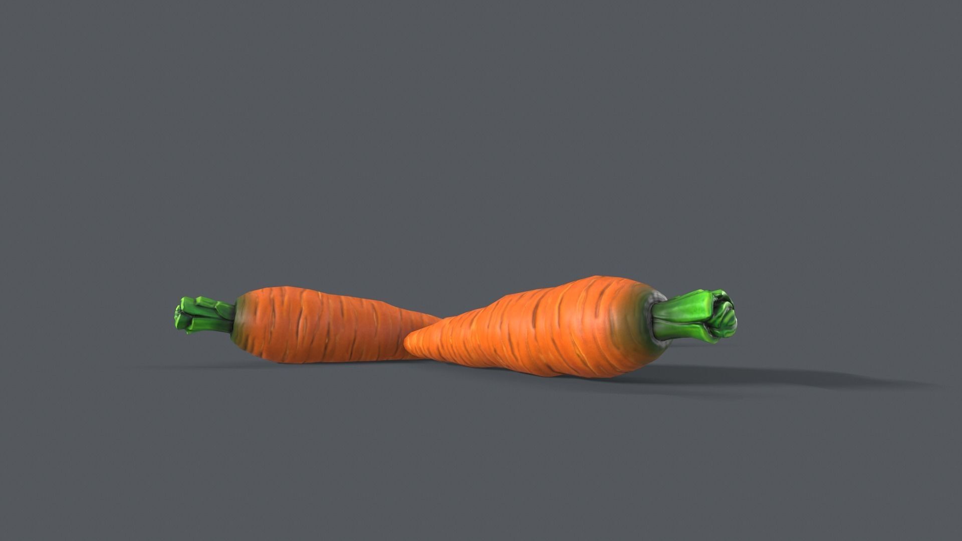 Carrot 3D model three carrots Low-poly 3D model_3