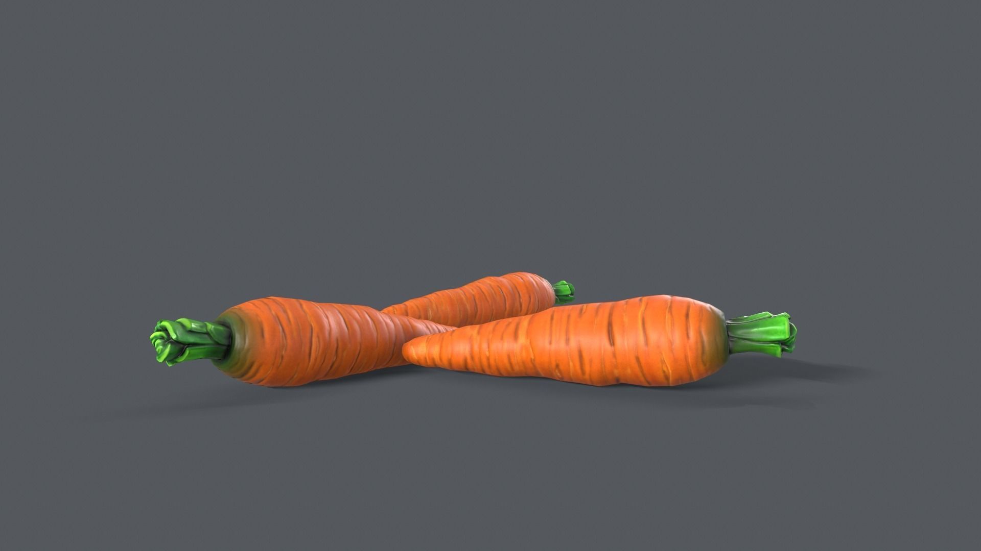 Carrot 3D model three carrots Low-poly 3D model_2