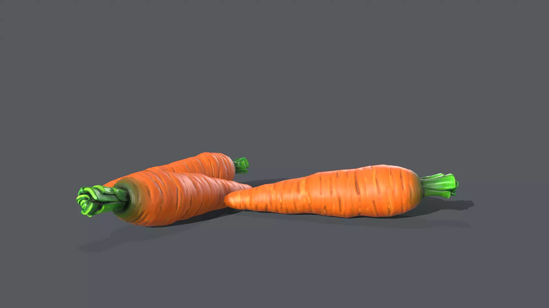Carrot 3D model three carrots Low-poly 3D model_0