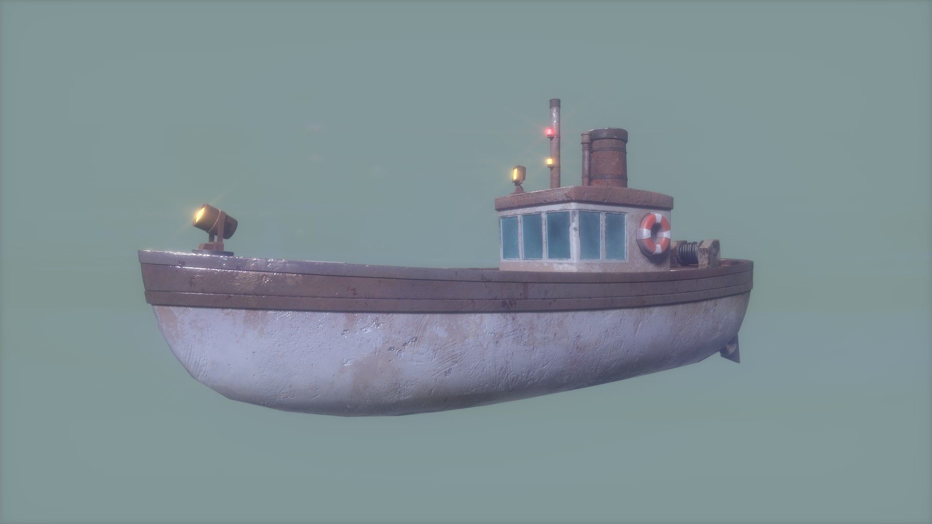Stylized Low-poly Boat Low-poly 3D model_11