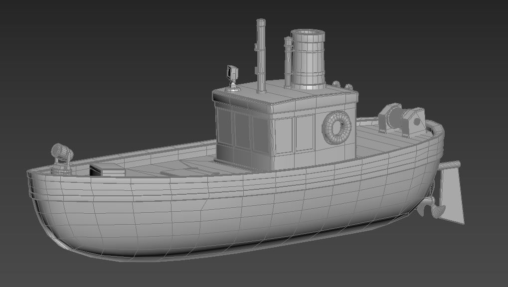 Stylized Low-poly Boat Low-poly 3D model_16