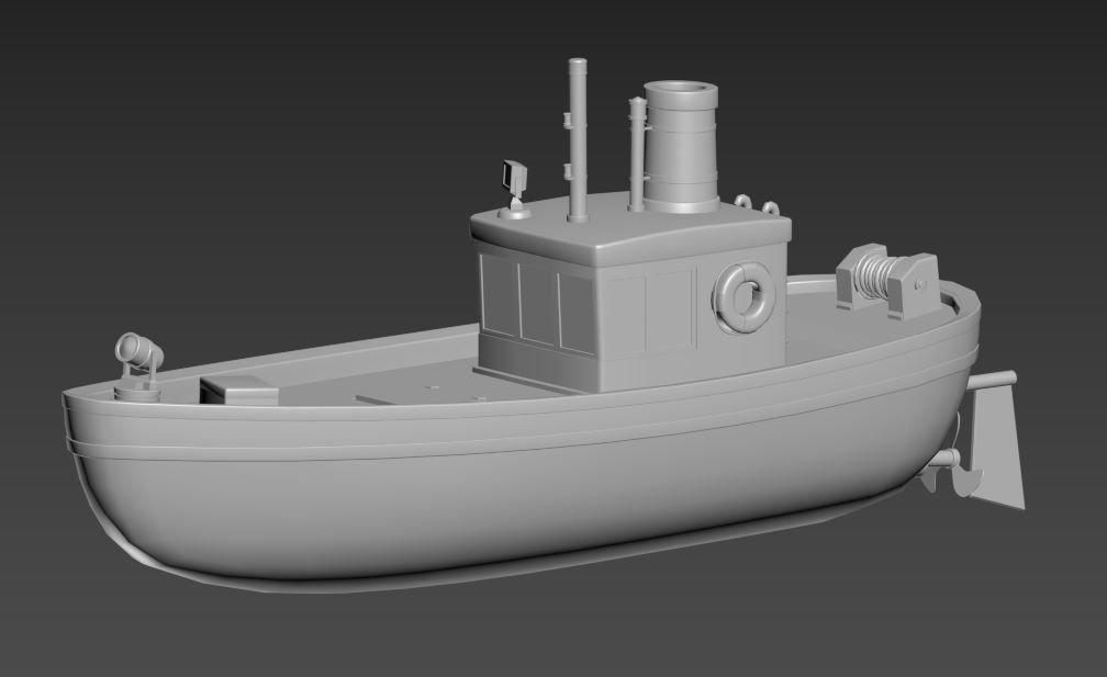 Stylized Low-poly Boat Low-poly 3D model_15