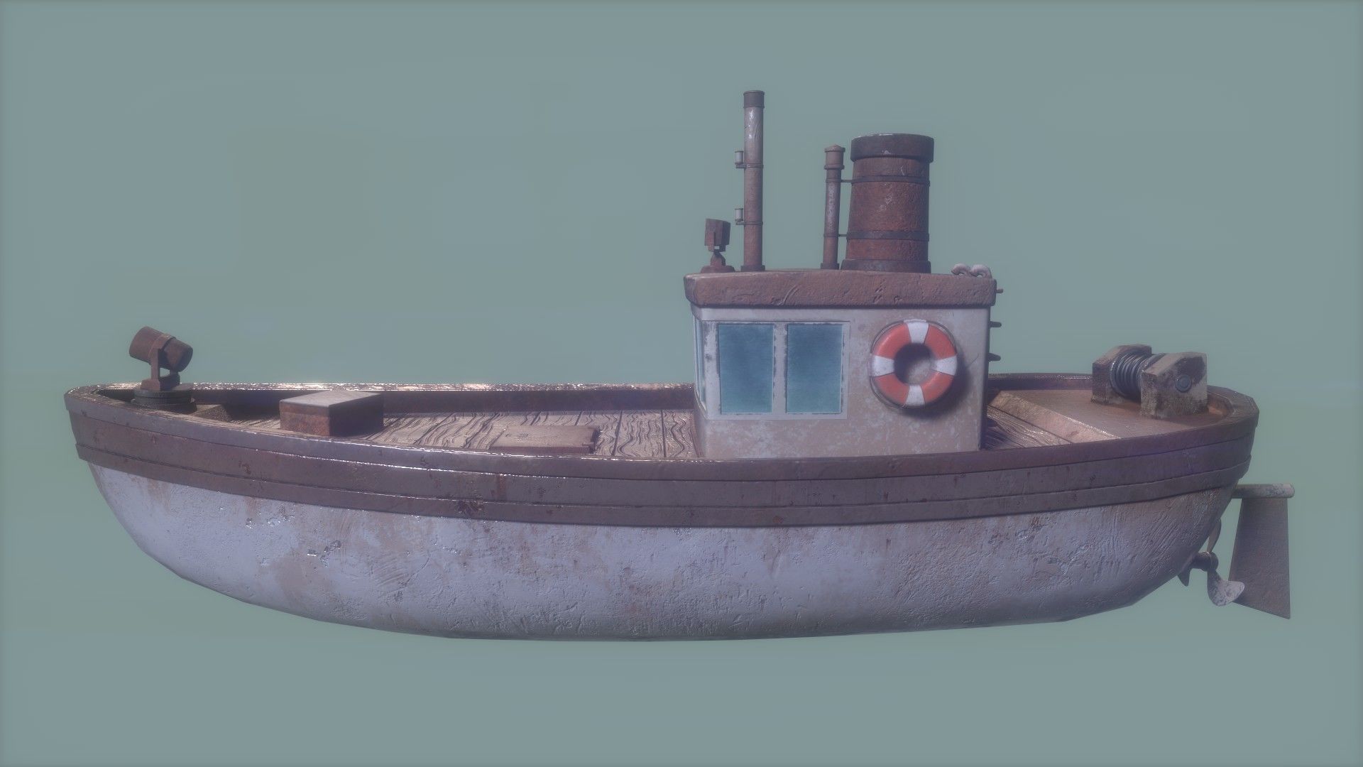 Stylized Low-poly Boat Low-poly 3D model_9