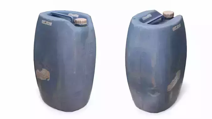 Technical bottle Low-poly 3D model