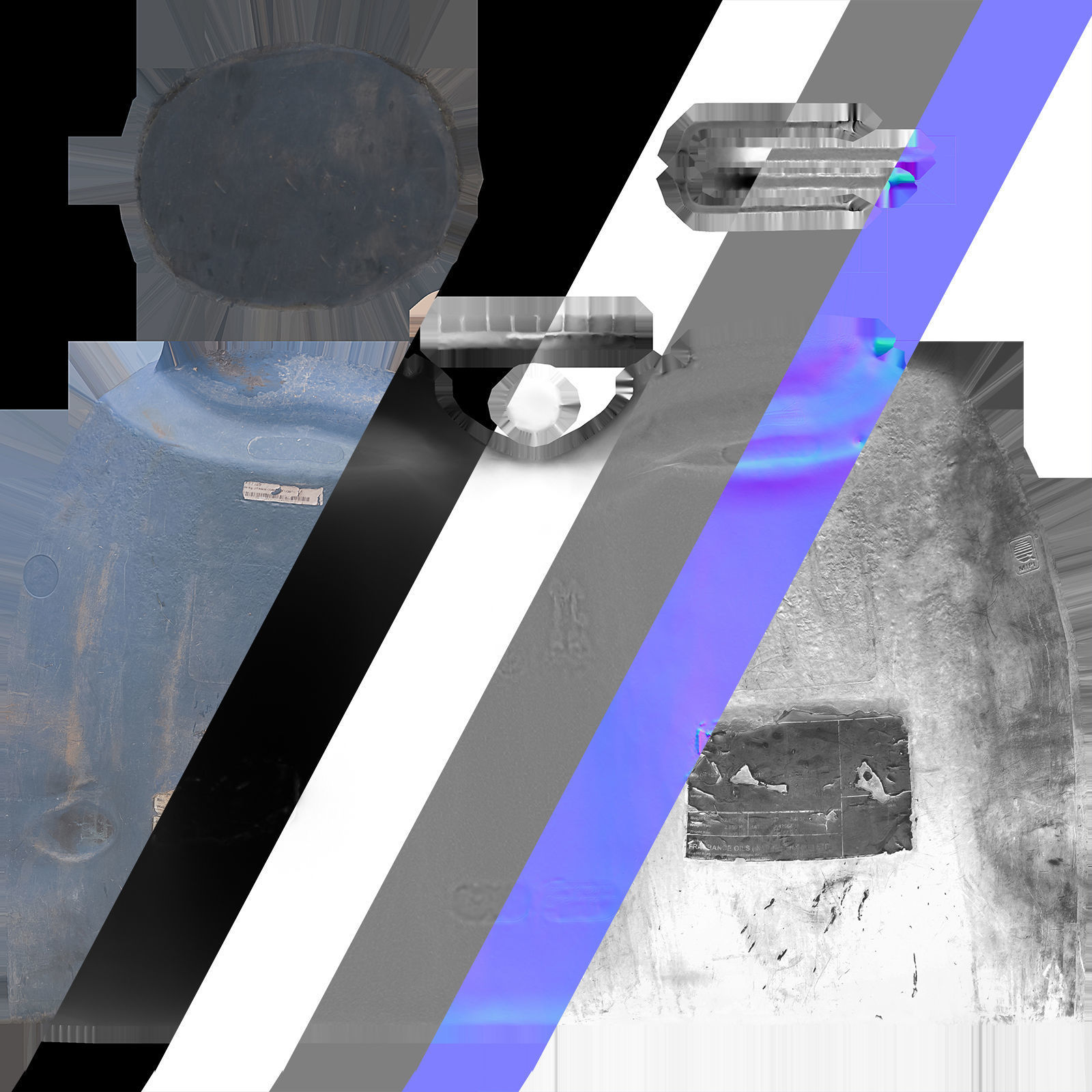 Technical bottle Low-poly 3D model_8