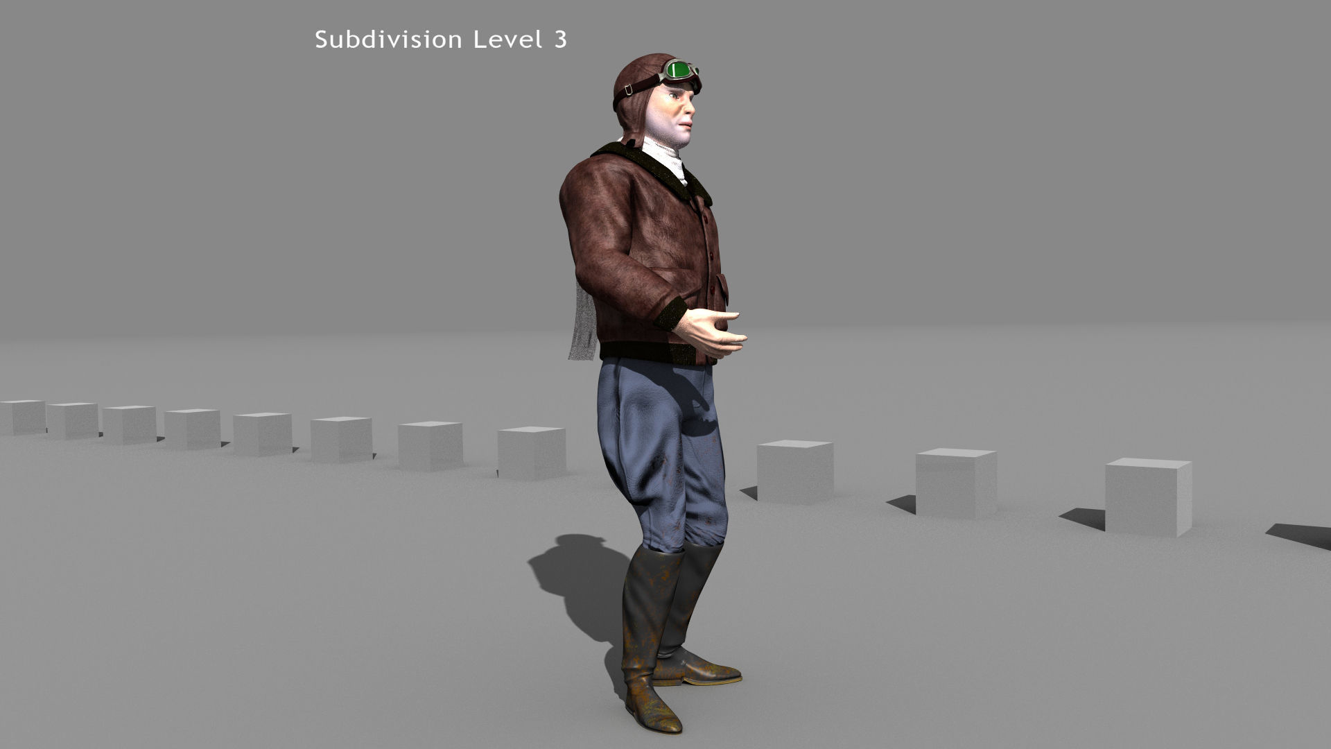 Flyboy Barnstorm Pilot - MOCAP Rig and Motion Capture Data Low-poly 3D model_20