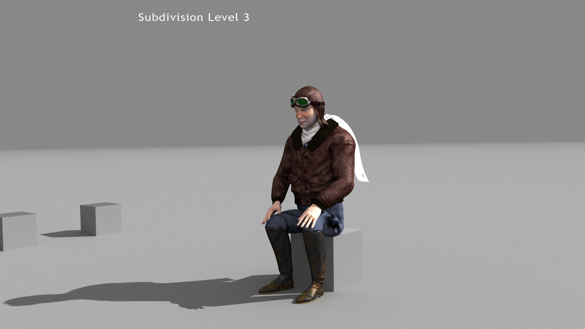 Flyboy Barnstorm Pilot - MOCAP Rig and Motion Capture Data Low-poly 3D model_12