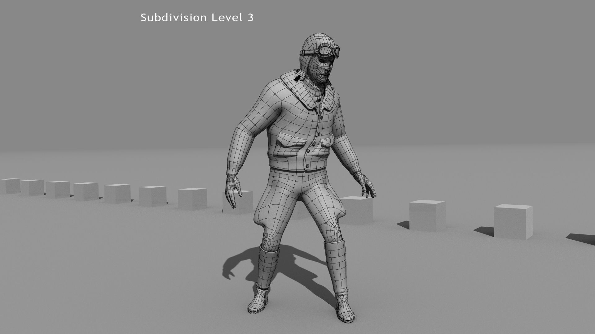 Flyboy Barnstorm Pilot - MOCAP Rig and Motion Capture Data Low-poly 3D model_7