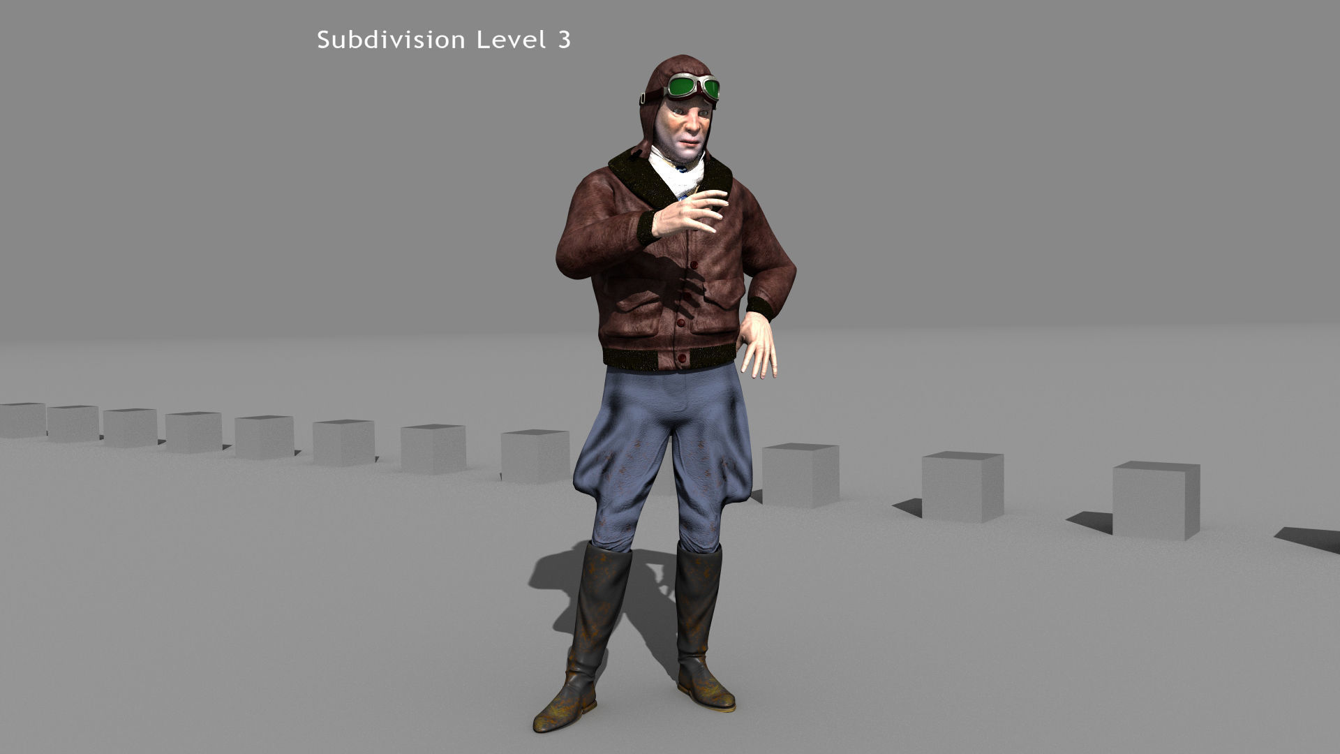 Flyboy Barnstorm Pilot - MOCAP Rig and Motion Capture Data Low-poly 3D model_18