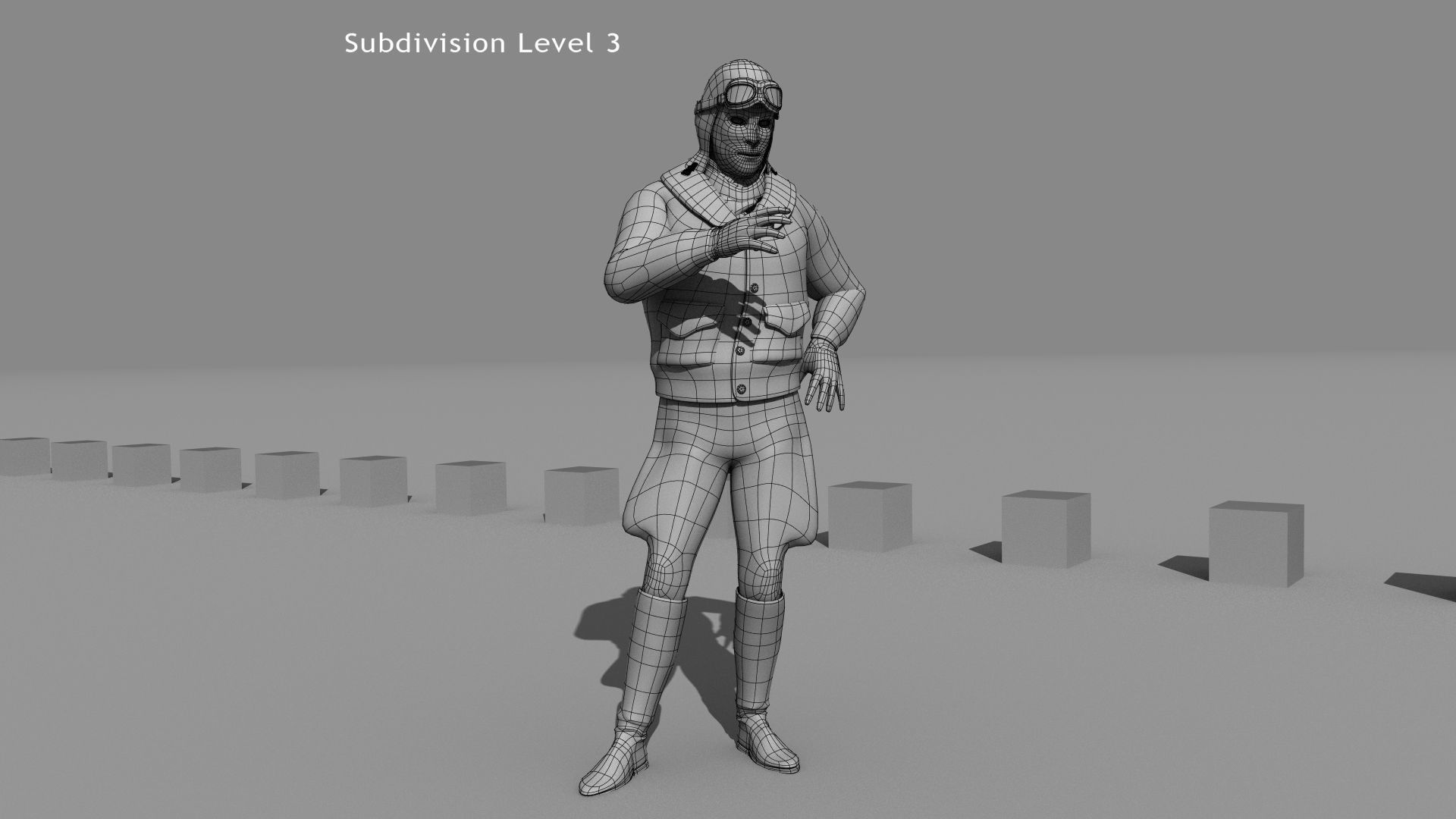 Flyboy Barnstorm Pilot - MOCAP Rig and Motion Capture Data Low-poly 3D model_19