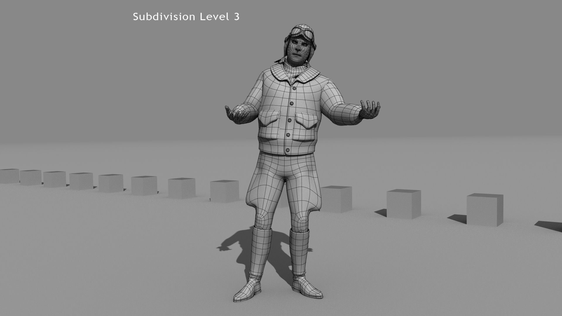 Flyboy Barnstorm Pilot - MOCAP Rig and Motion Capture Data Low-poly 3D model_17