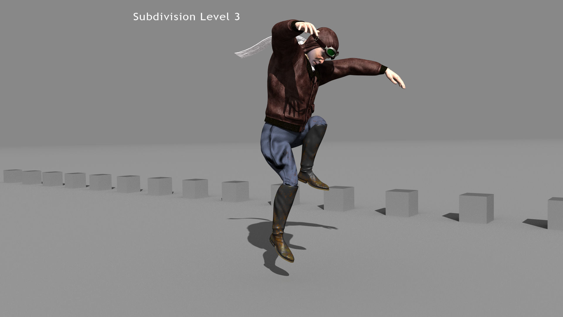 Flyboy Barnstorm Pilot - MOCAP Rig and Motion Capture Data Low-poly 3D model_10