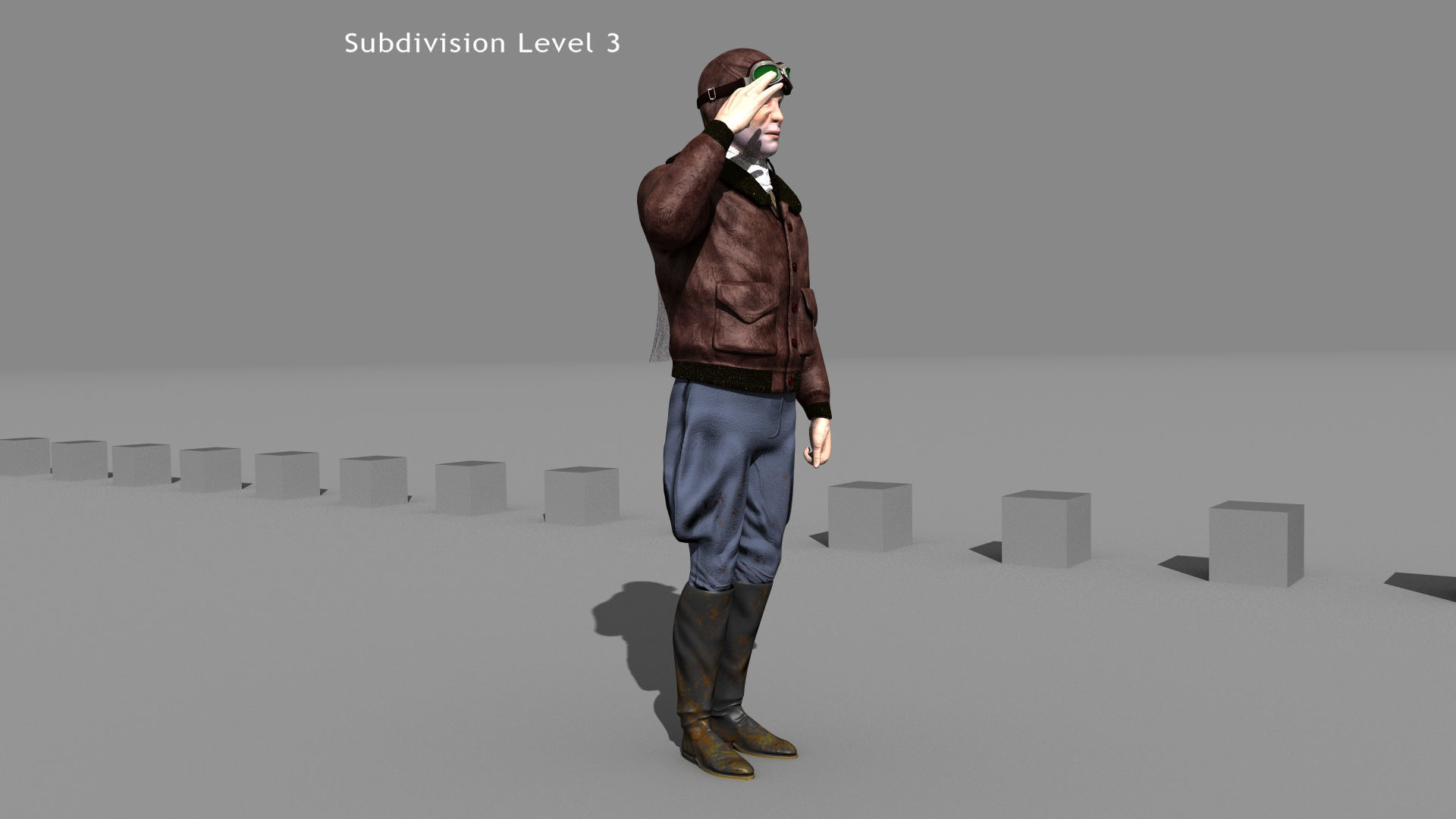 Flyboy Barnstorm Pilot - MOCAP Rig and Motion Capture Data Low-poly 3D model_4