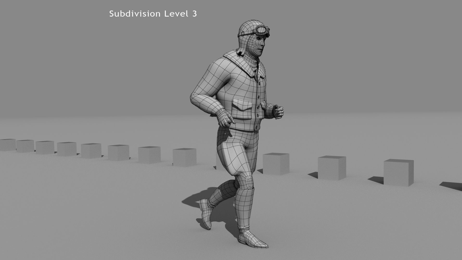 Flyboy Barnstorm Pilot - MOCAP Rig and Motion Capture Data Low-poly 3D model_9