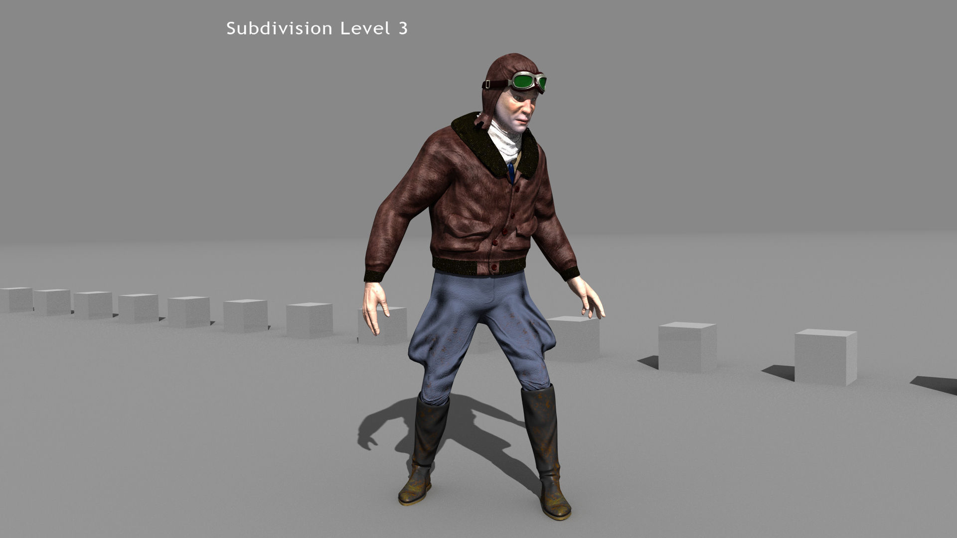 Flyboy Barnstorm Pilot - MOCAP Rig and Motion Capture Data Low-poly 3D model_6