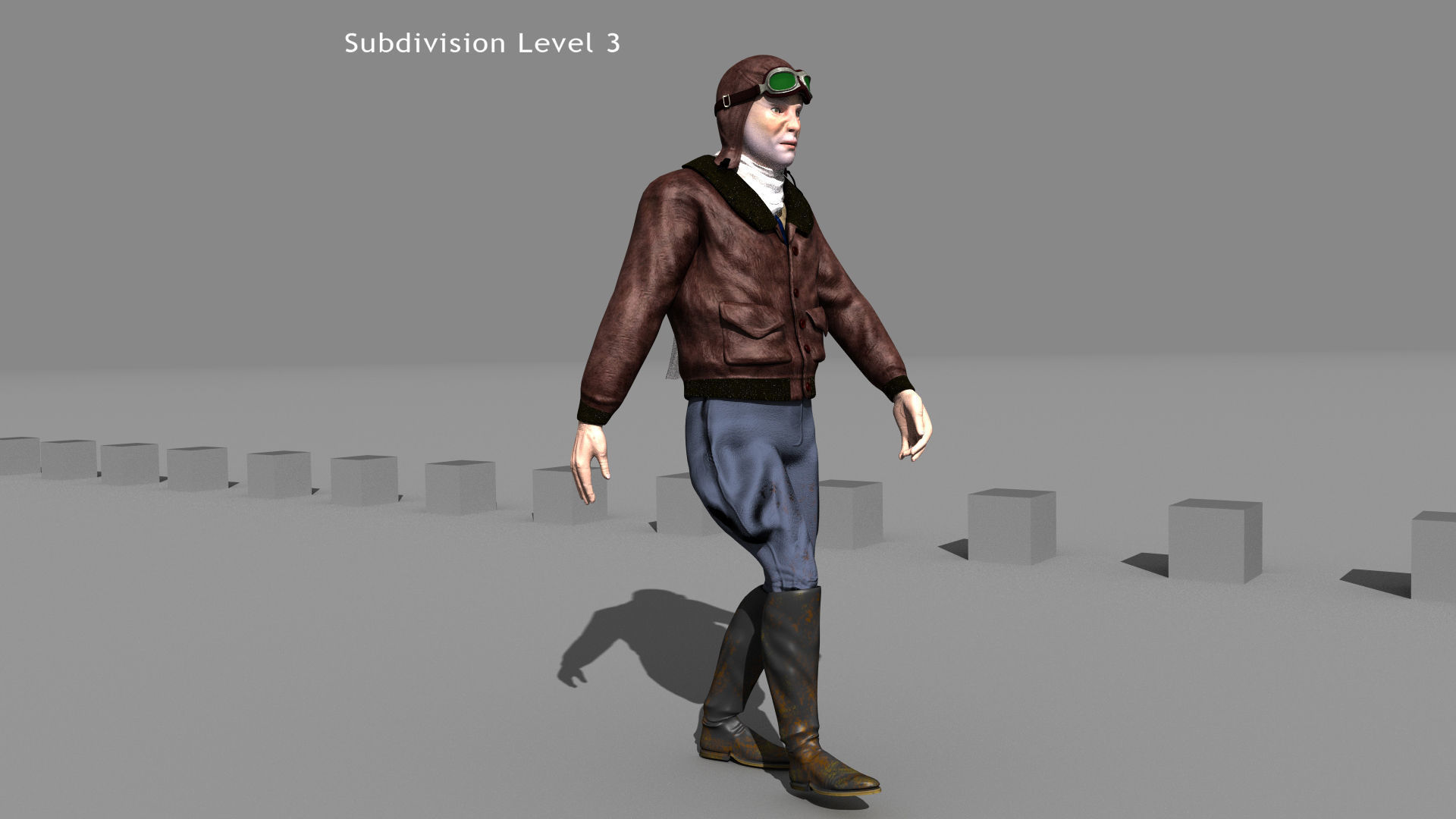 Flyboy Barnstorm Pilot - MOCAP Rig and Motion Capture Data Low-poly 3D model_22