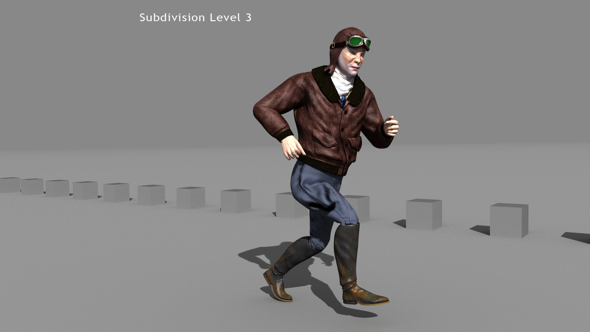 Flyboy Barnstorm Pilot - MOCAP Rig and Motion Capture Data Low-poly 3D model_26