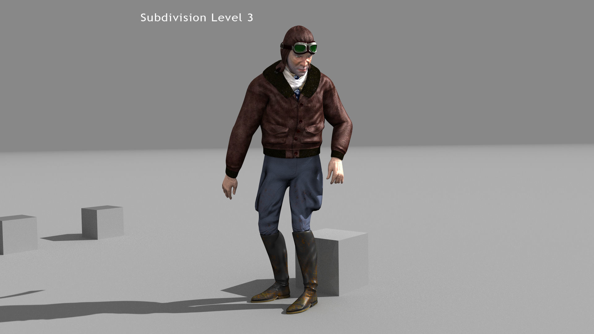 Flyboy Barnstorm Pilot - MOCAP Rig and Motion Capture Data Low-poly 3D model_14
