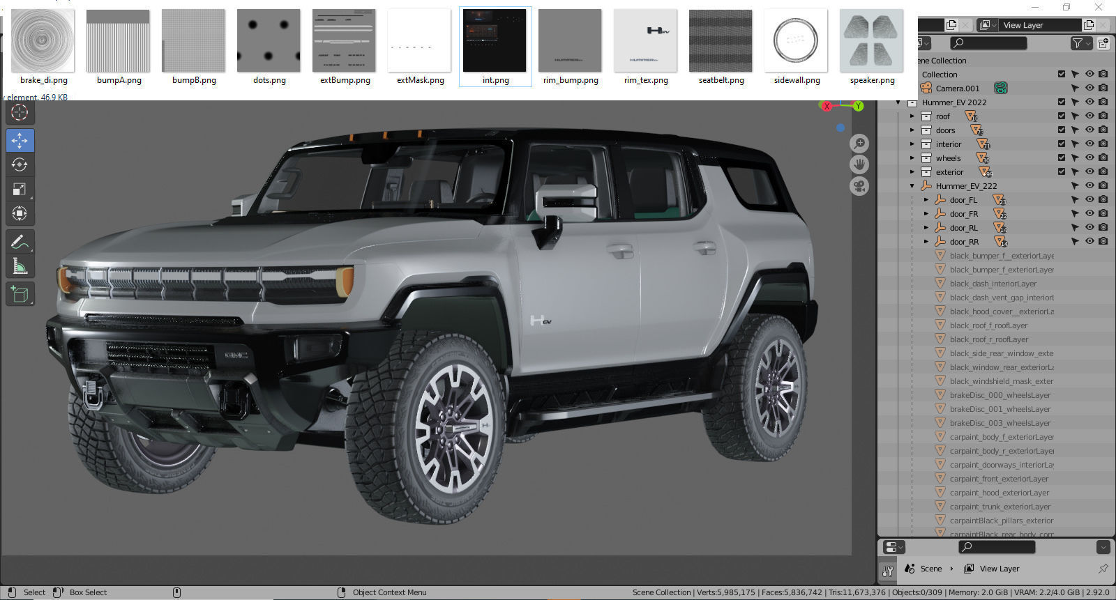 Hummer SUV EV 2024 3D model_33