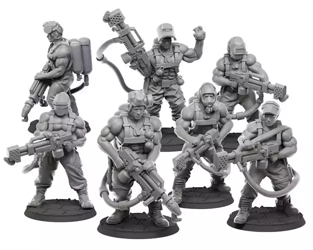 Flammer two figures with guns