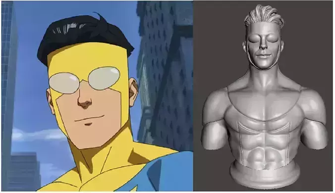 Invincible comic book character and bust 3D print model