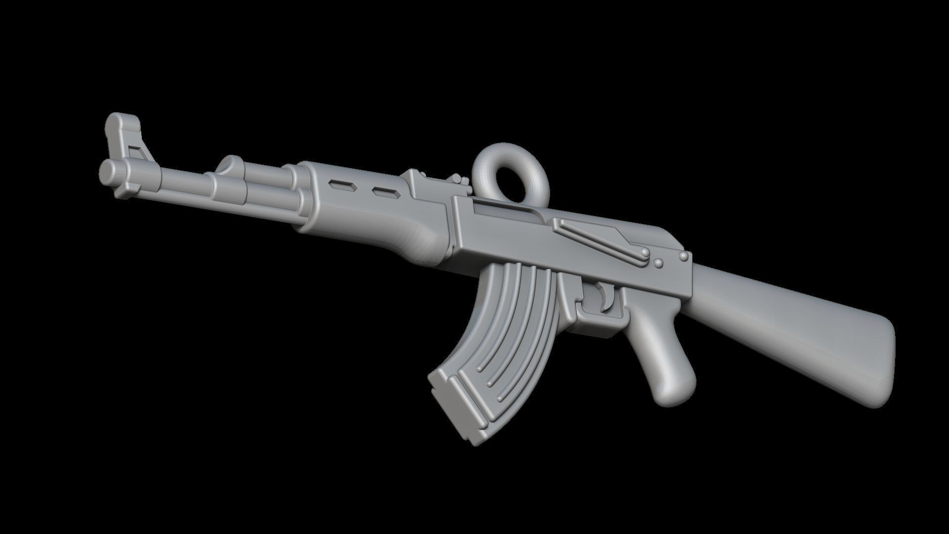 AK-47 Assault rifle pendant 3D print model_5