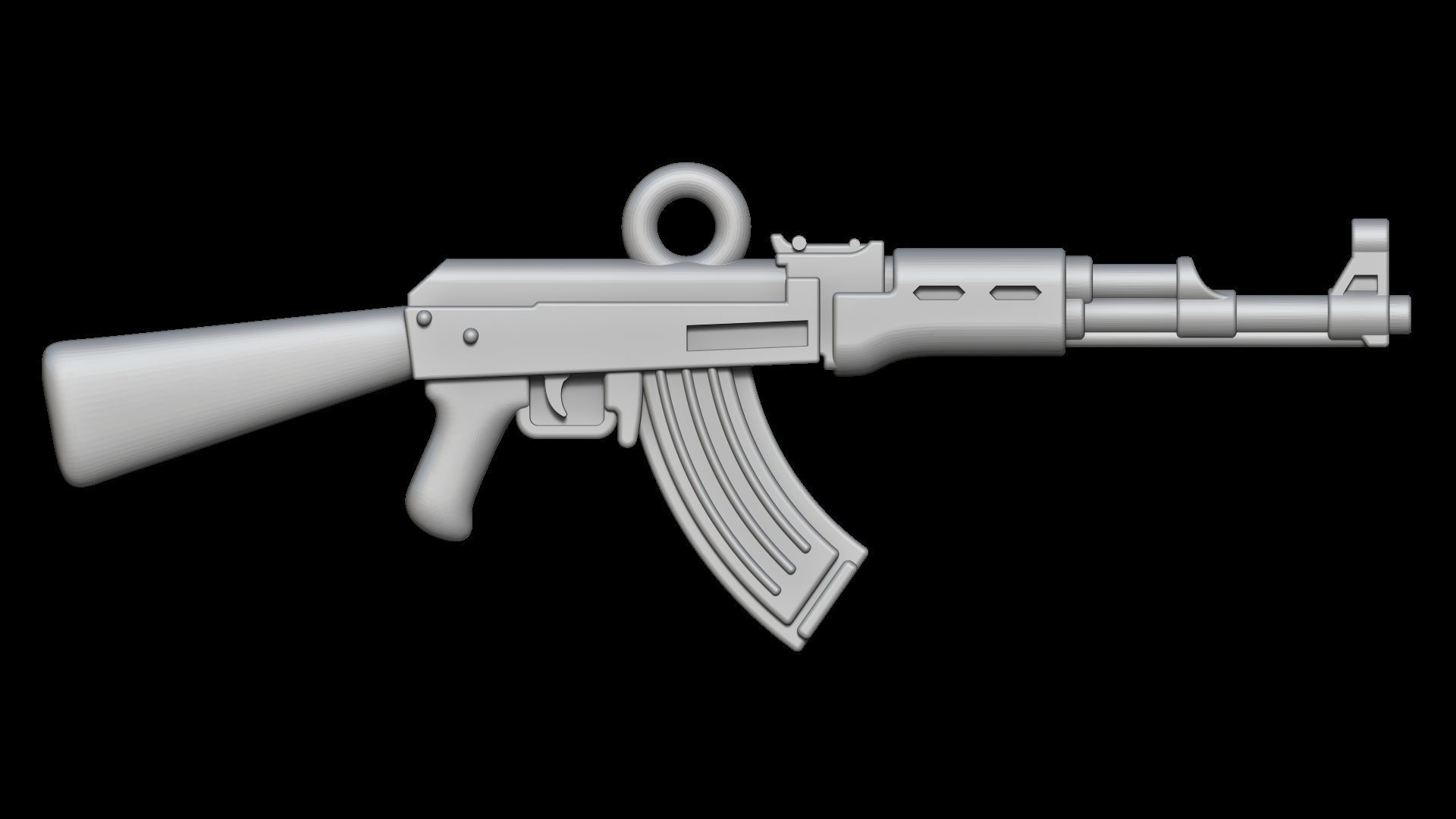 AK-47 Assault rifle pendant 3D print model_4