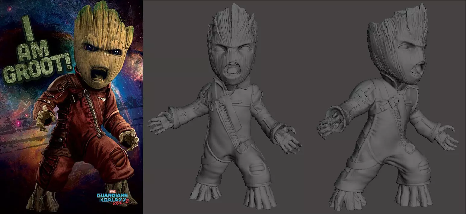 Angry baby Groot 3D print model_0