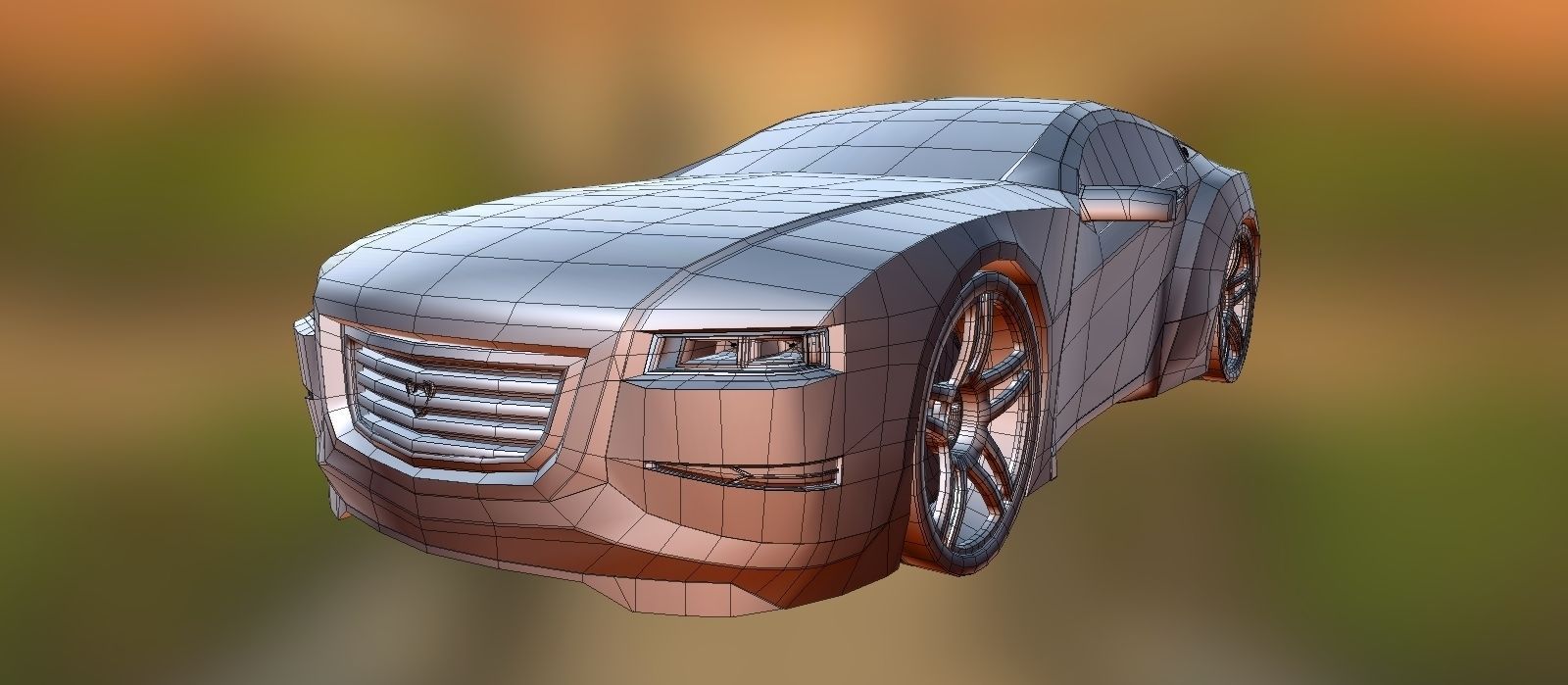 Affekta Cyclonic Sport Concept sport car  ExtraWheels  Low-poly 3D model_9