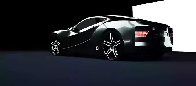 Affekta Cyclonic Sport Concept sport car  ExtraWheels  Low-poly 3D model