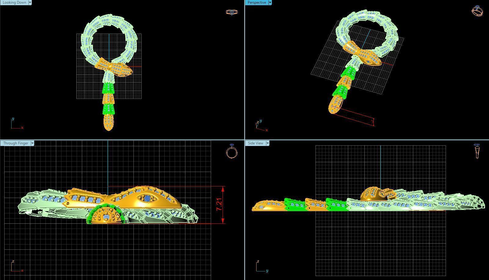 snake necklace 3D model_6