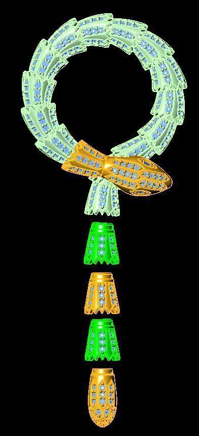 snake necklace 3D model_4