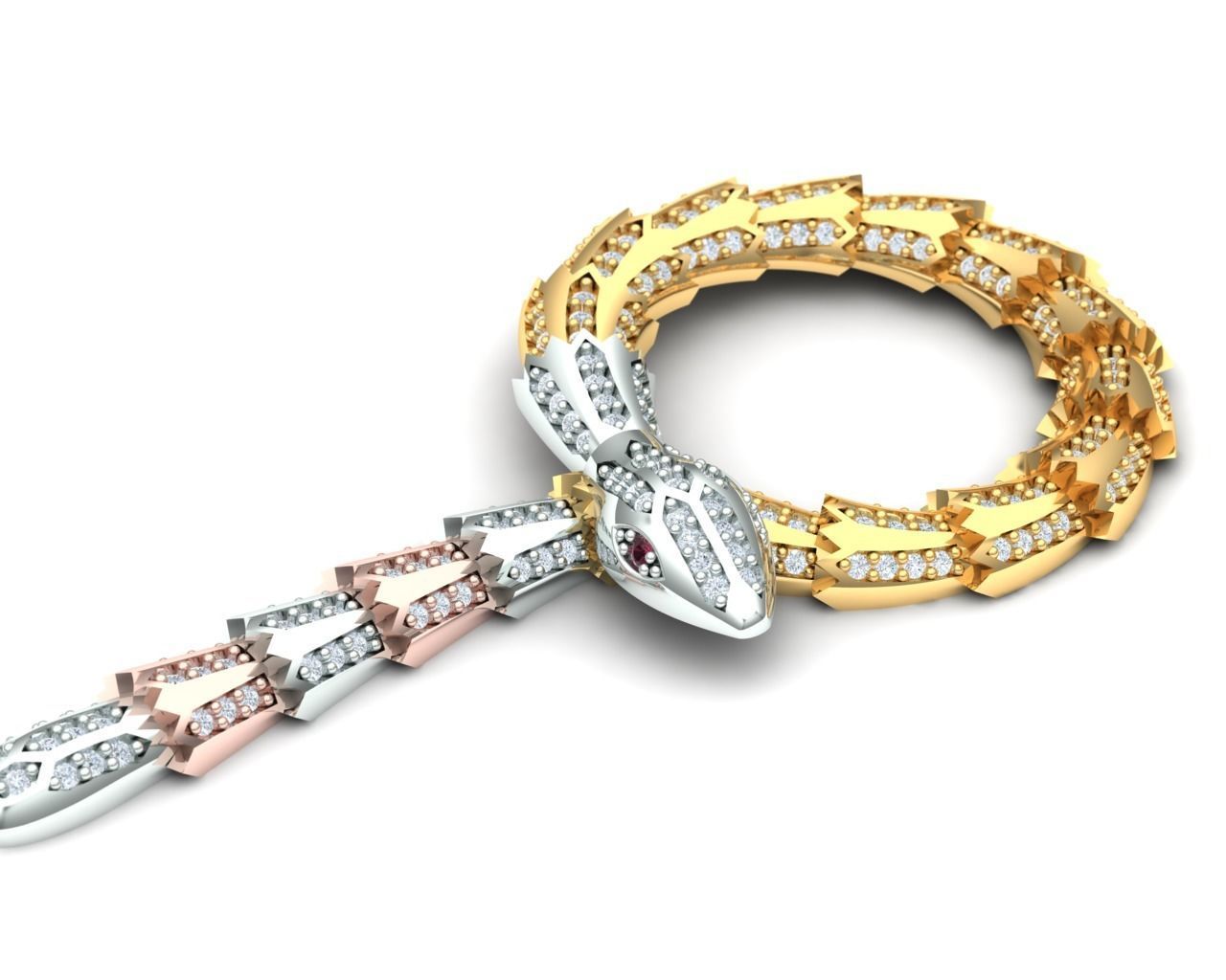 snake necklace 3D model_1