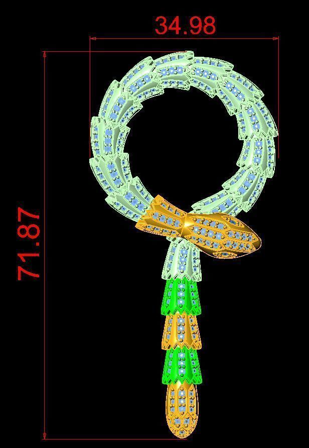 snake necklace 3D model_3