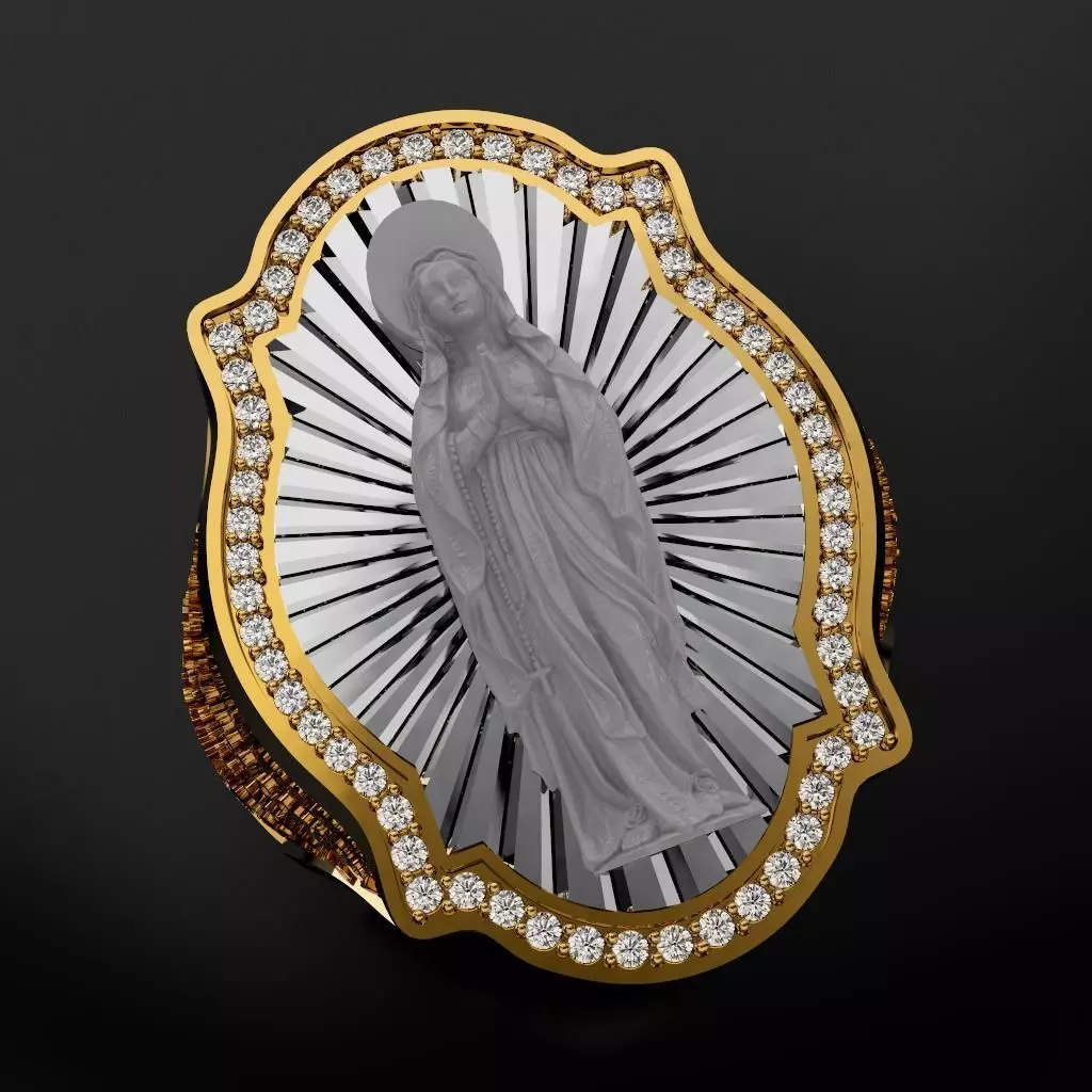 Virgin Spanish Prayer Ring 3D print model