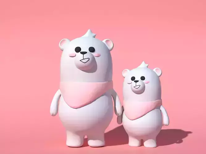 Baby Bear and Mama Bear 3D model