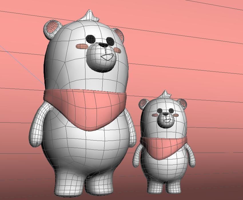 Baby Bear and Mama Bear 3D model_4