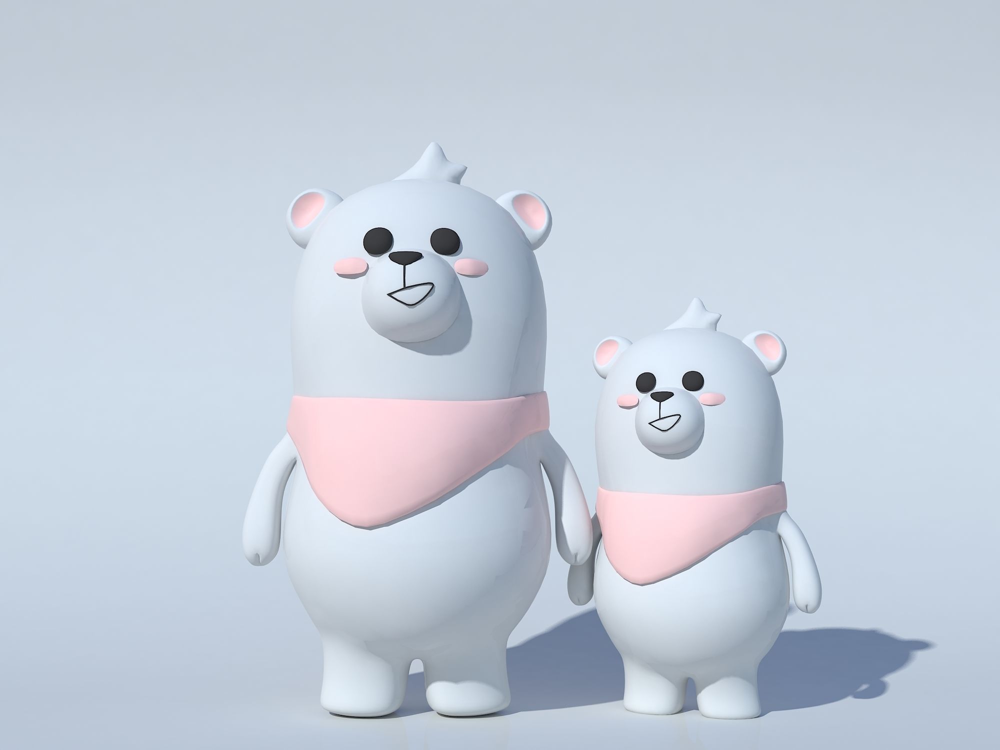 Baby Bear and Mama Bear 3D model_2