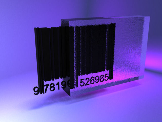 Barcode with glass advanced lights scenes Low-poly 3D model_2