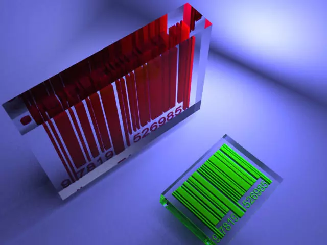 Barcode with glass advanced lights scenes Low-poly 3D model_0