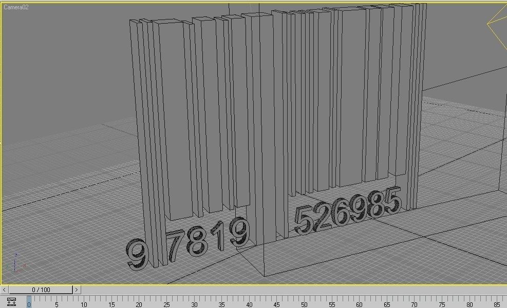Barcode with glass advanced lights scenes Low-poly 3D model_6