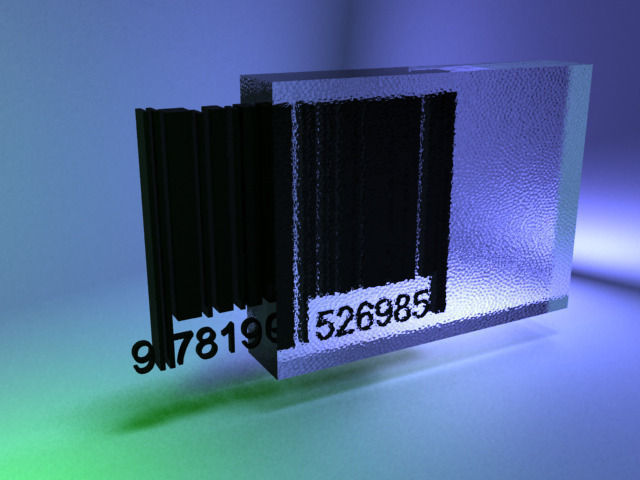 Barcode with glass advanced lights scenes Low-poly 3D model_3